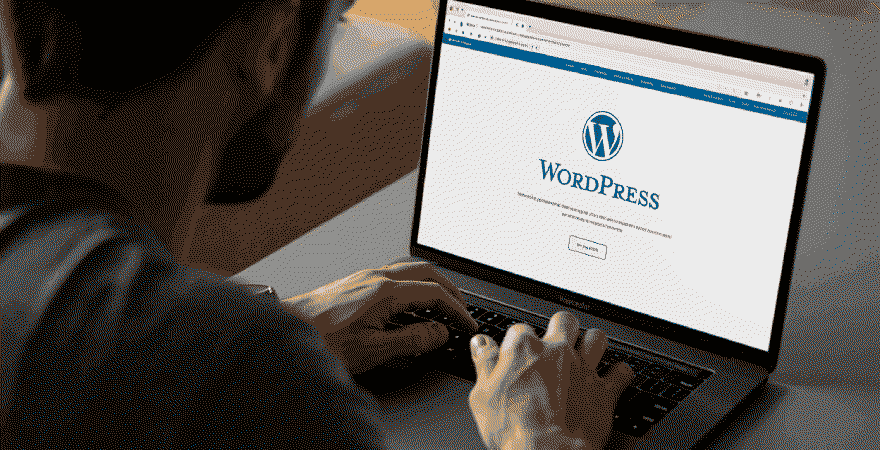 personne sur son ordinateur consultant le site du cms wordpress